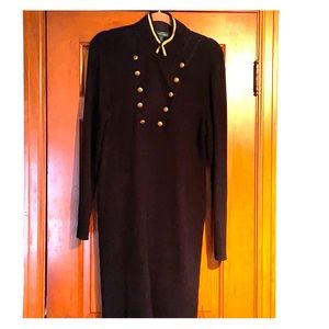 Black, ribbed knit LRL dress